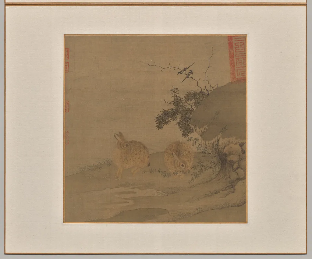 Magpies and Wild Rabbits, by Li Yong, unspecified, 1204