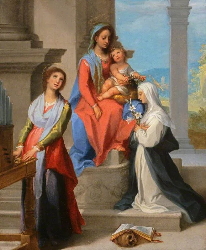 Madonna and Child with Saint Catherine of Siena and Saint Cecilia, detail