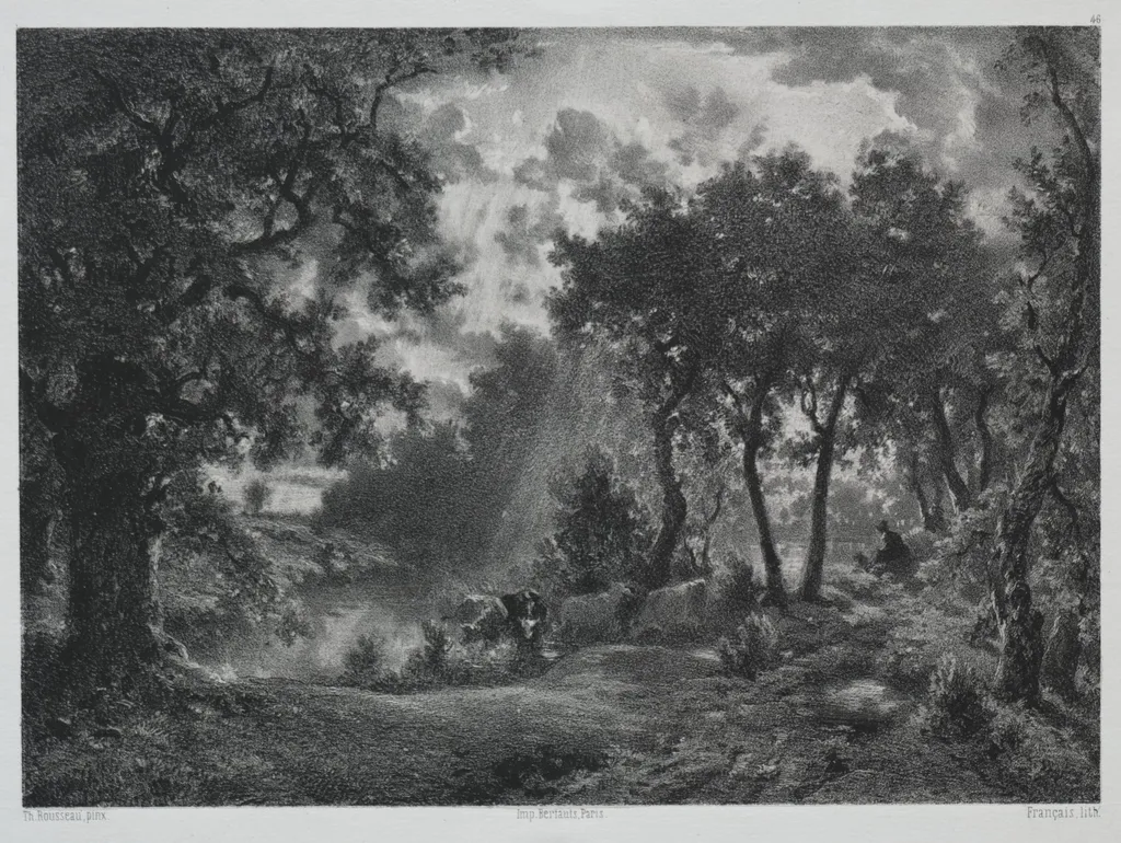 After the Shower, by François-Louis Français, 1850