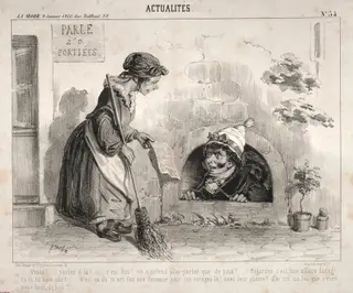 Actualités:  Venez! ...sortez d'la! ... c'est fini!  on n'entend plus parler que de paix!..., by Clémente Pruche, 1840