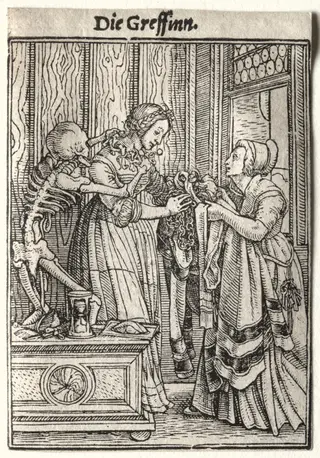 Dance of Death:  The Countess, by Hans Holbein the Younger, 1526