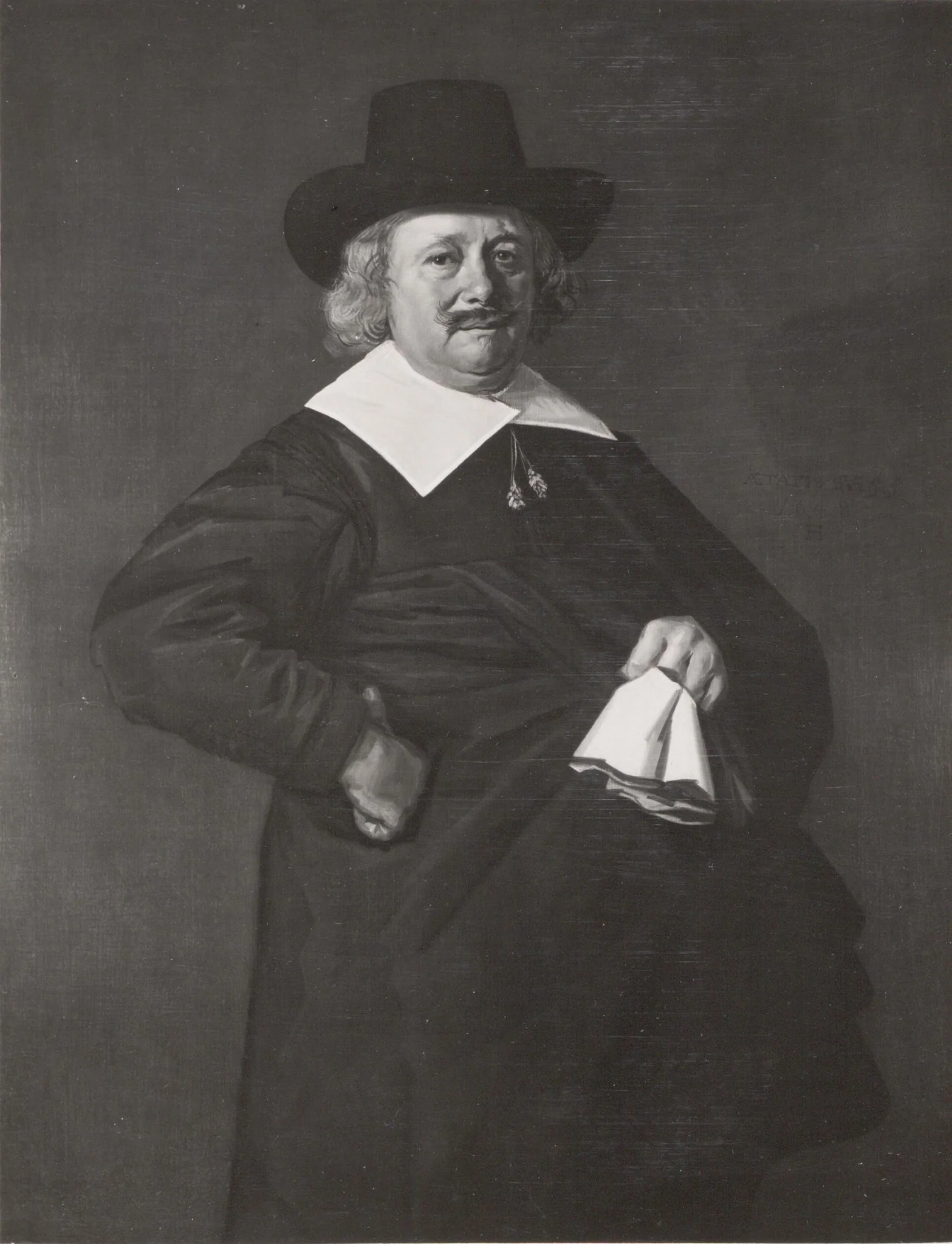 Portrait of a Standing Man with Gloves, detail