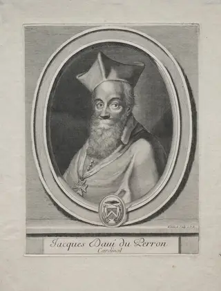 Cardinal Jaques Davey Duperron, by Gerard Edelinck, 1690