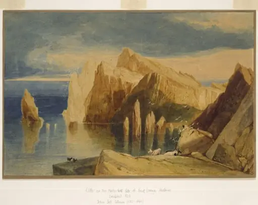 Cliffs on the North-East side of Point Lorenzo, Madeira, by John Sell Cotman, watercolor, 1800