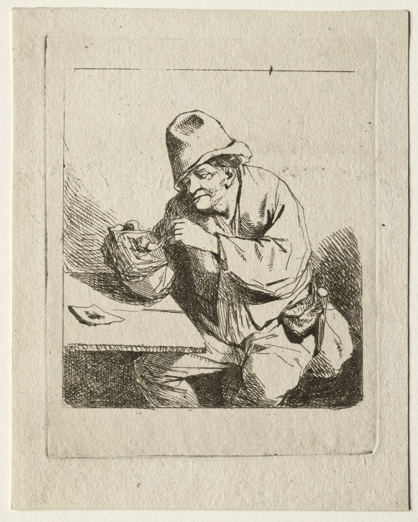 Peasant Lighting his Pipe, detail