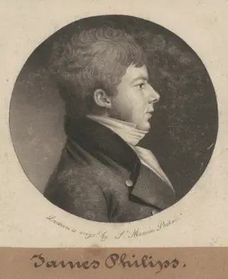 James Philips, by Charles B. J. Févret de Saint-Mémin, ink, 1802