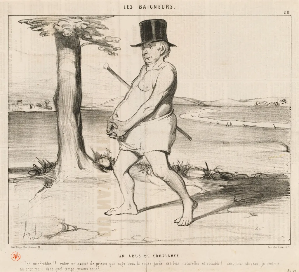 Un Abus de confiance, by Honoré Daumier, ink, 1842