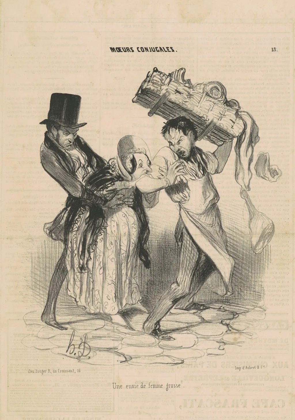 Une envie de femme grosse, by Honoré Daumier, ink, 1839