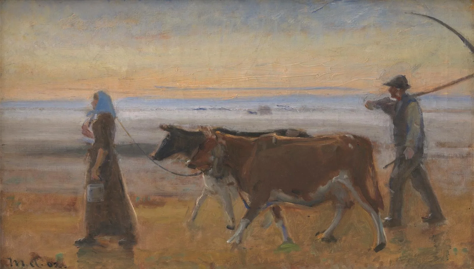 Cows Being Driven across the Moor, detail