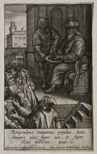 The Passion: Pilate Washing his Hands, by Hieronymus Wierix, 1619