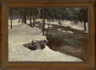 Forest Stream, by Stefan Filipkiewicz, oil, 1919