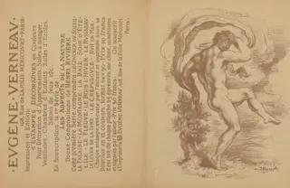 Dancing Nude and Advertisement for Eugène Verneau's "Estampes décoratives" [verso], by Louis Anquetin, ink, 1897