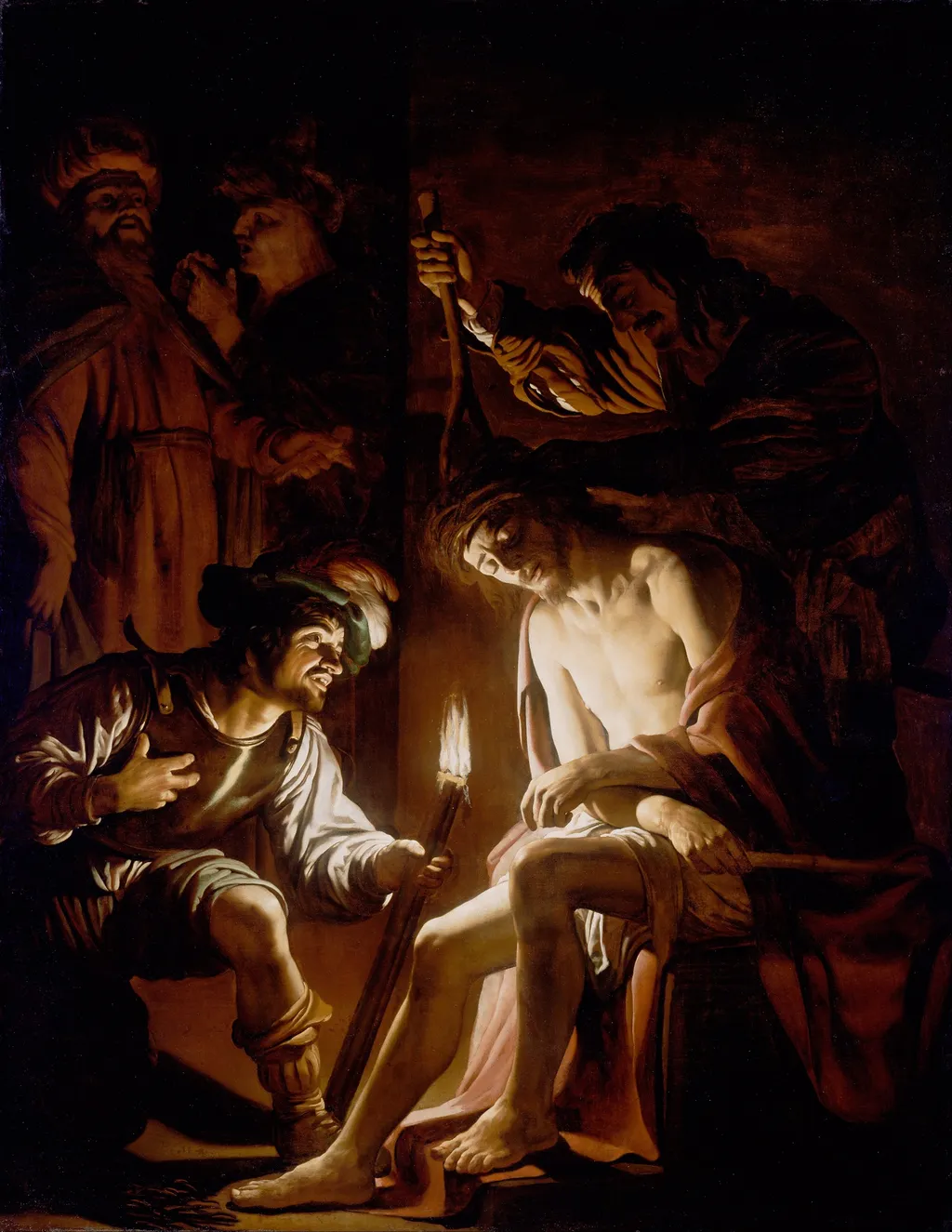 Christ Crowned with Thorns, by Gerard van Honthorst, oil, 1614