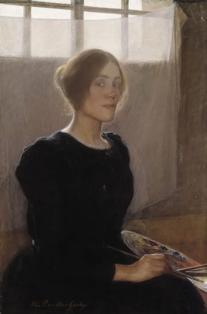 Self-Portrait, by Elin Danielson-Gambogi, oil, 1900
