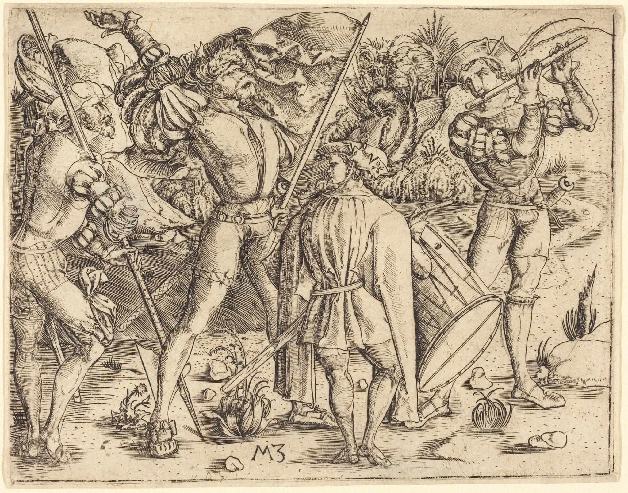 Four Soldiers, detail