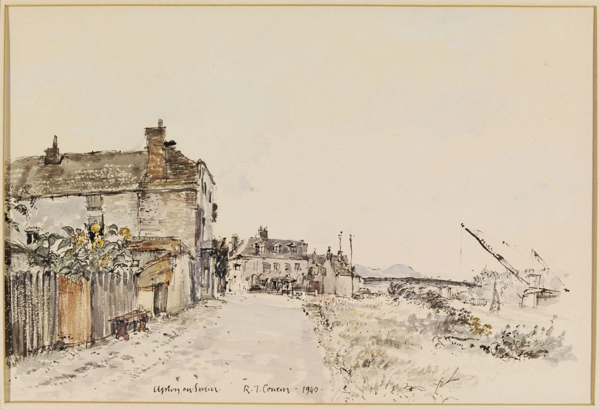 Upton-on-Severn; houses by the river, detail