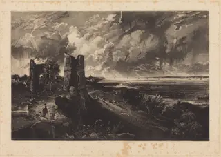 Hadleigh Castle (Small Plate), by David Lucas, ink, 1831
