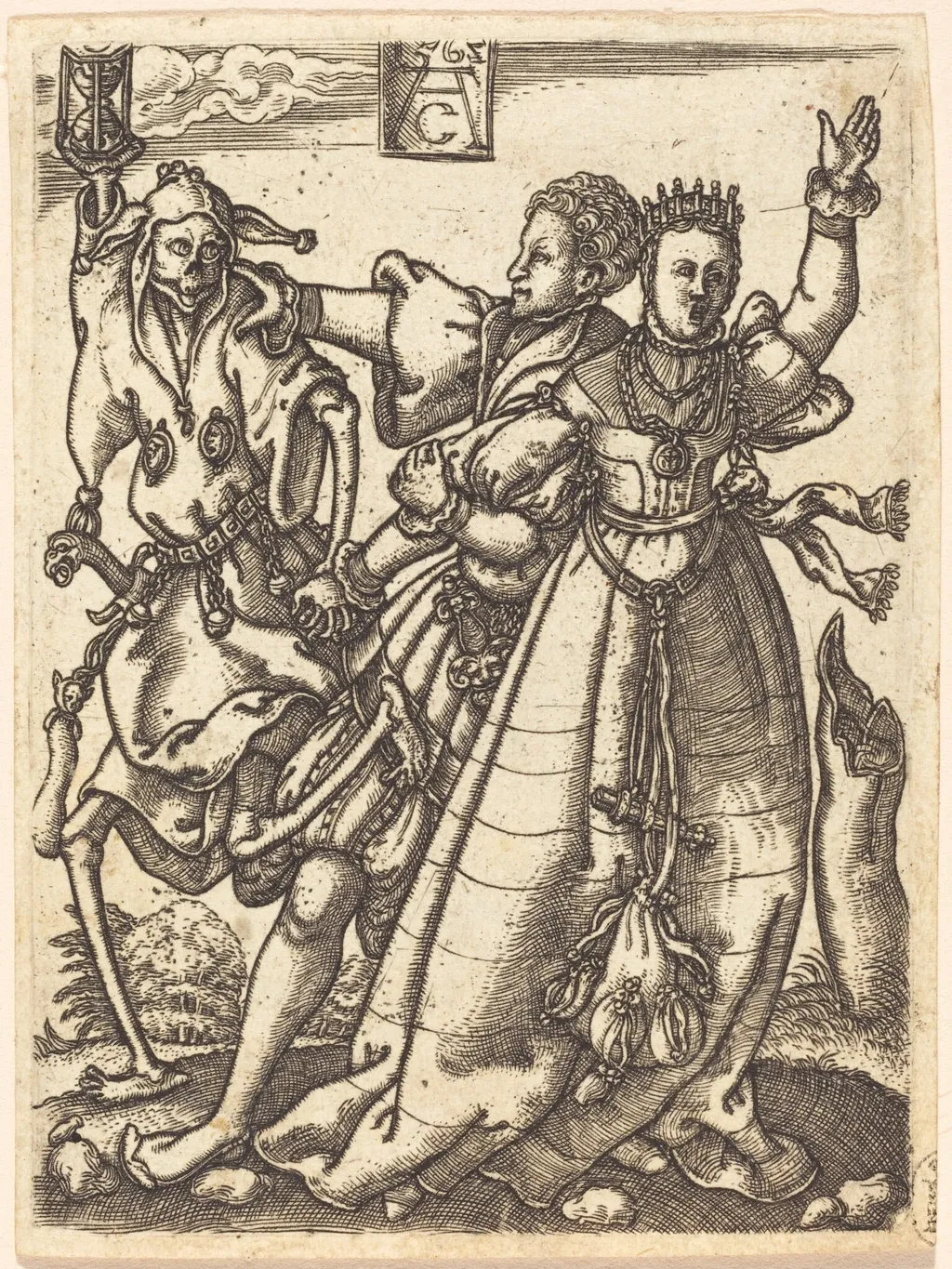 Dance of Death V, by Allaert Claesz, ink