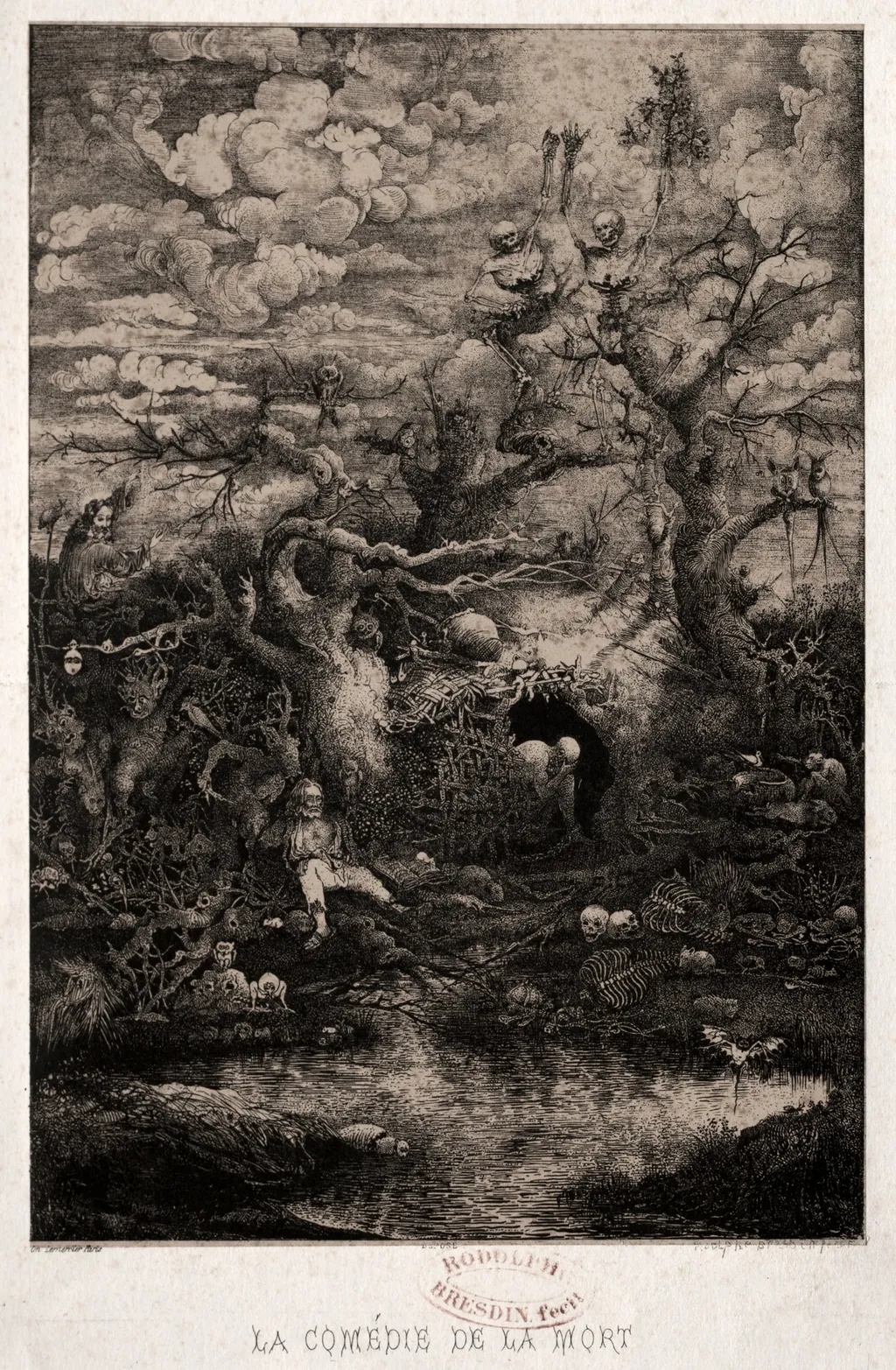 The Comedy of Death, by Rodolphe Bresdin, 1854