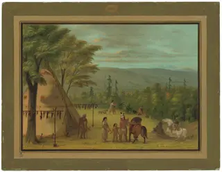 The Cheyenne Brothers Starting on Their Fall Hunt, by George Catlin, oil, 1865
