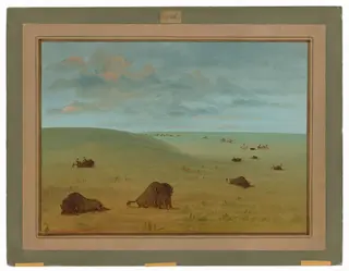 After the Buffalo Chase - Sioux, by George Catlin, oil, 1865