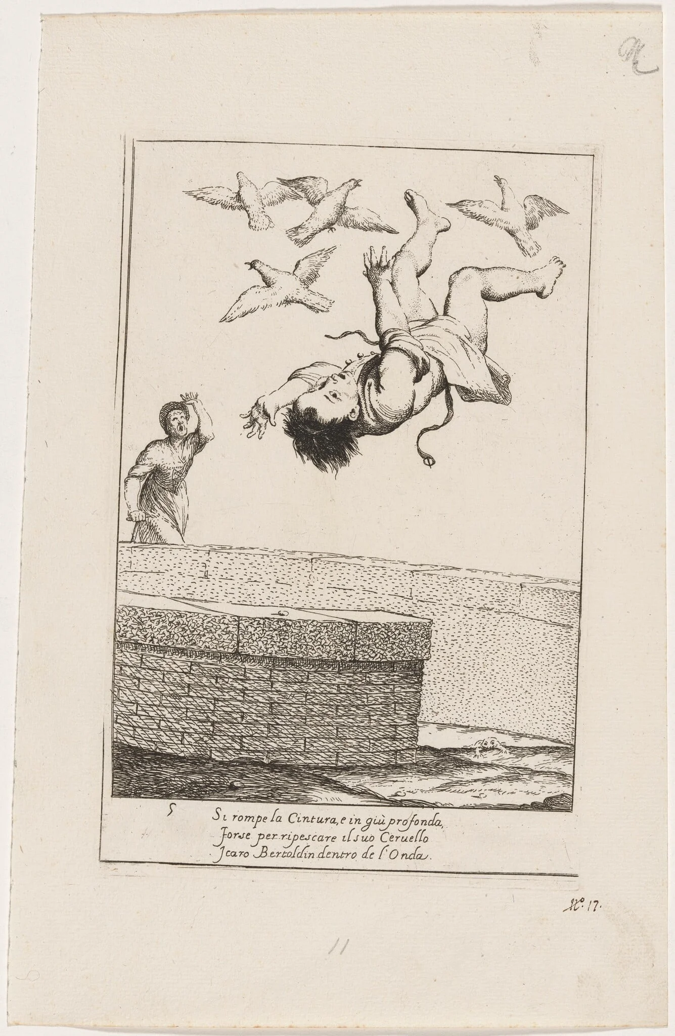 Bertoldino Falling into a Fish Pond, detail