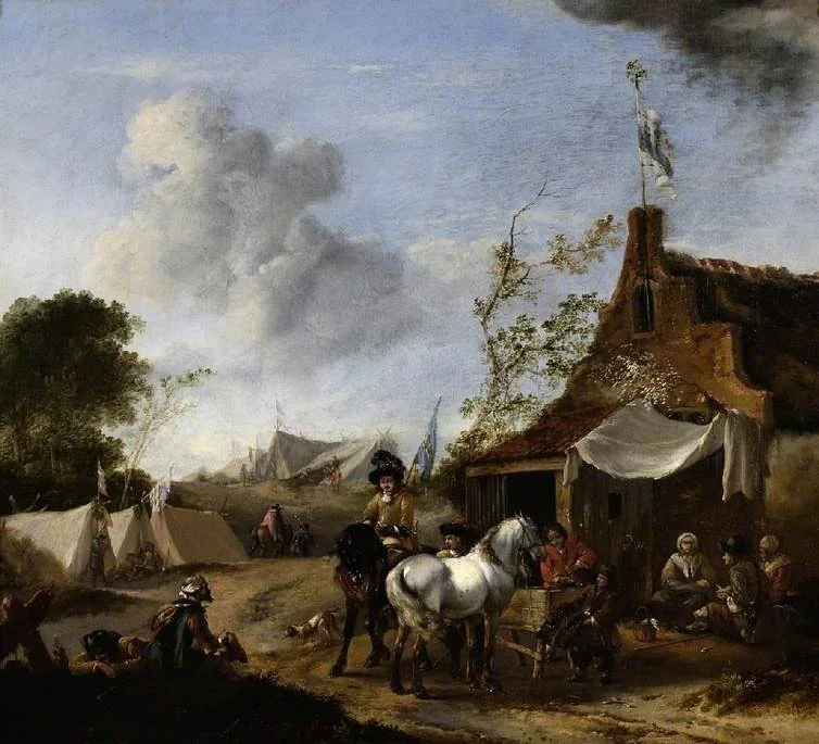 Encampment beside an ale-house, detail