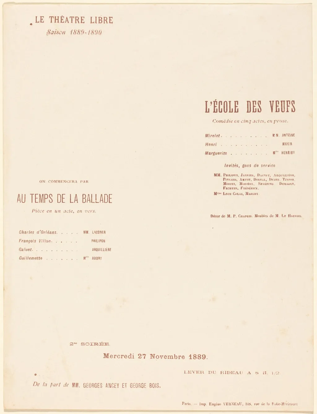 L'École des veufs; Au Temps de la ballade, by Alexandre Charpentier, ink, 1889