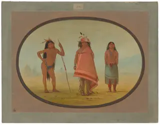 Cochimtee Chief, His Wife, and a Warrior, by George Catlin, oil, 1862