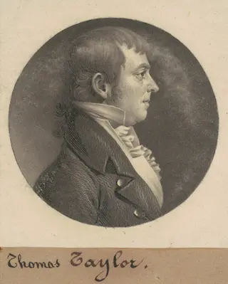 Thomas Taylor, by Charles B. J. Févret de Saint-Mémin, ink, 1808