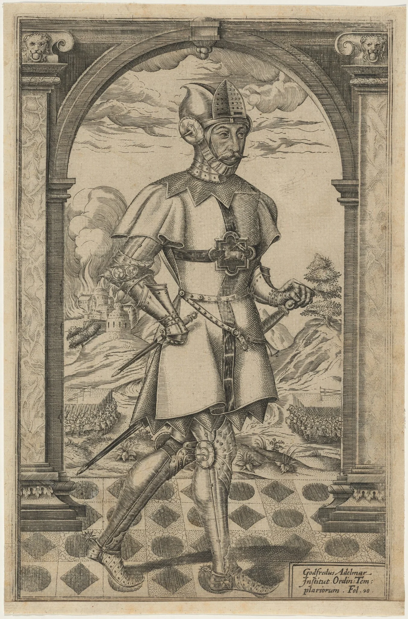Godfrey Adelmar, Founder of the Knights Templar, detail