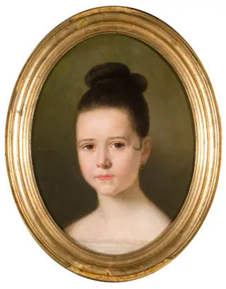 Portrait of a girl, by Juan León Pallière, oil, 1850