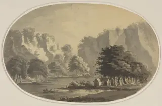 View of Ullswater, by William Gilpin, ink, 1764