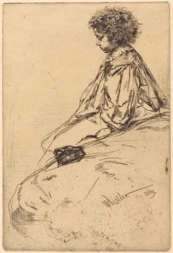 Bibi Lalouette, by James McNeill Whistler, ink, 1859