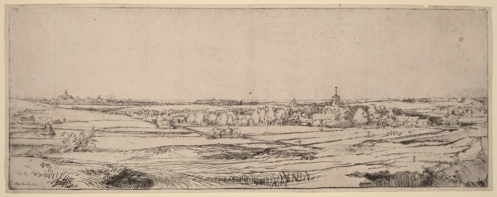 Landscape with a View toward Haarlem (The Goldweigher's Field), detail