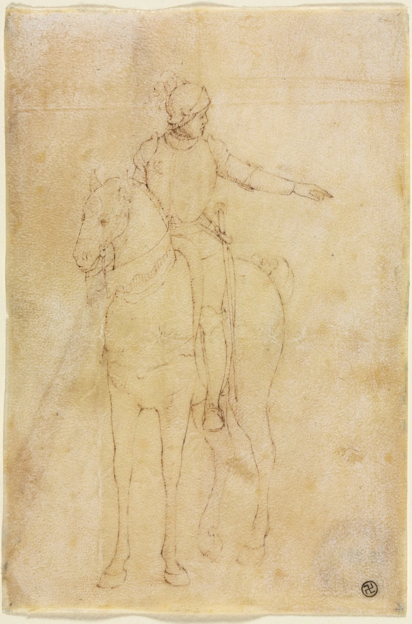 Armored Figure on Horseback, detail