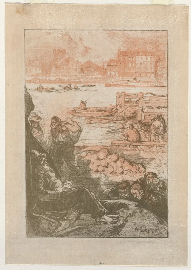 [Peasants by a Dock, Paris], detail