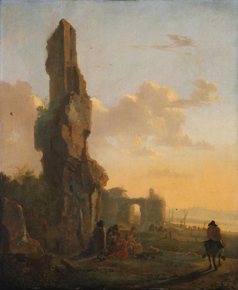 Ruins on the Edge of a Lake, detail