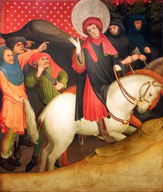 The Mocking of Saint Thomas of Canterbury, by Master Francke, oil, 1426