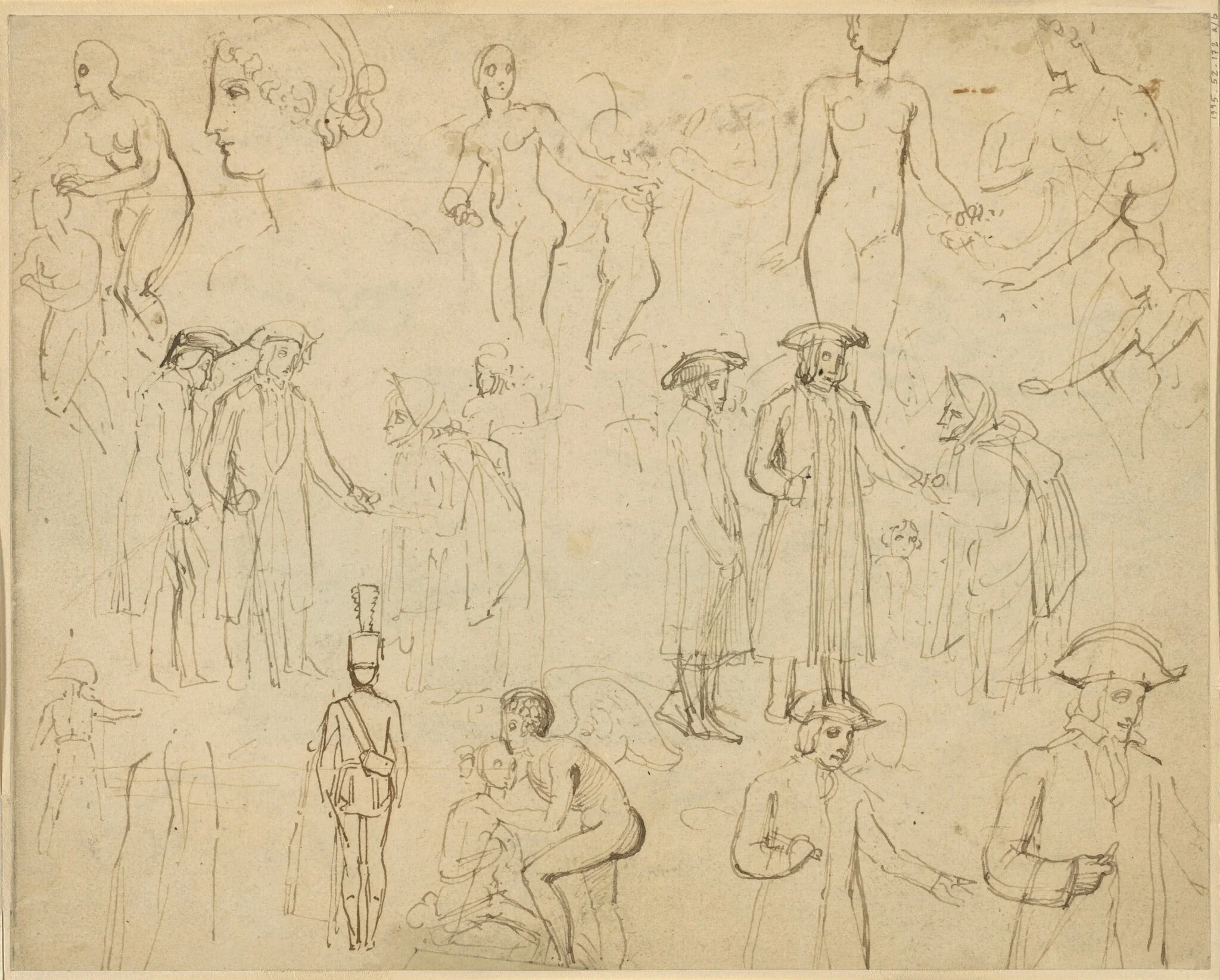 Roger de Coverley and the Gypsies [verso], detail