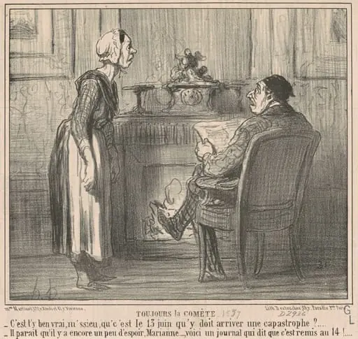 Toujours la comète, by Honoré Daumier, ink, 1857