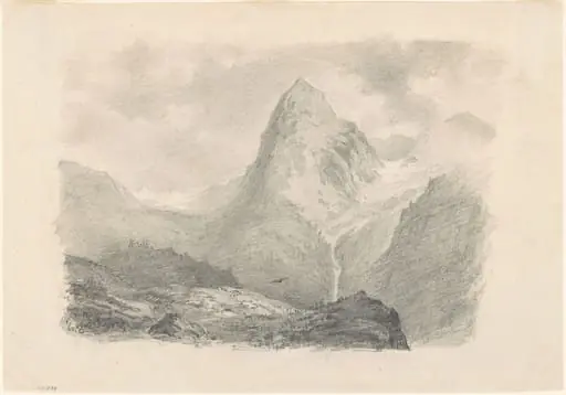 The Alps [recto], by John Singer Sargent, graphite, 1868