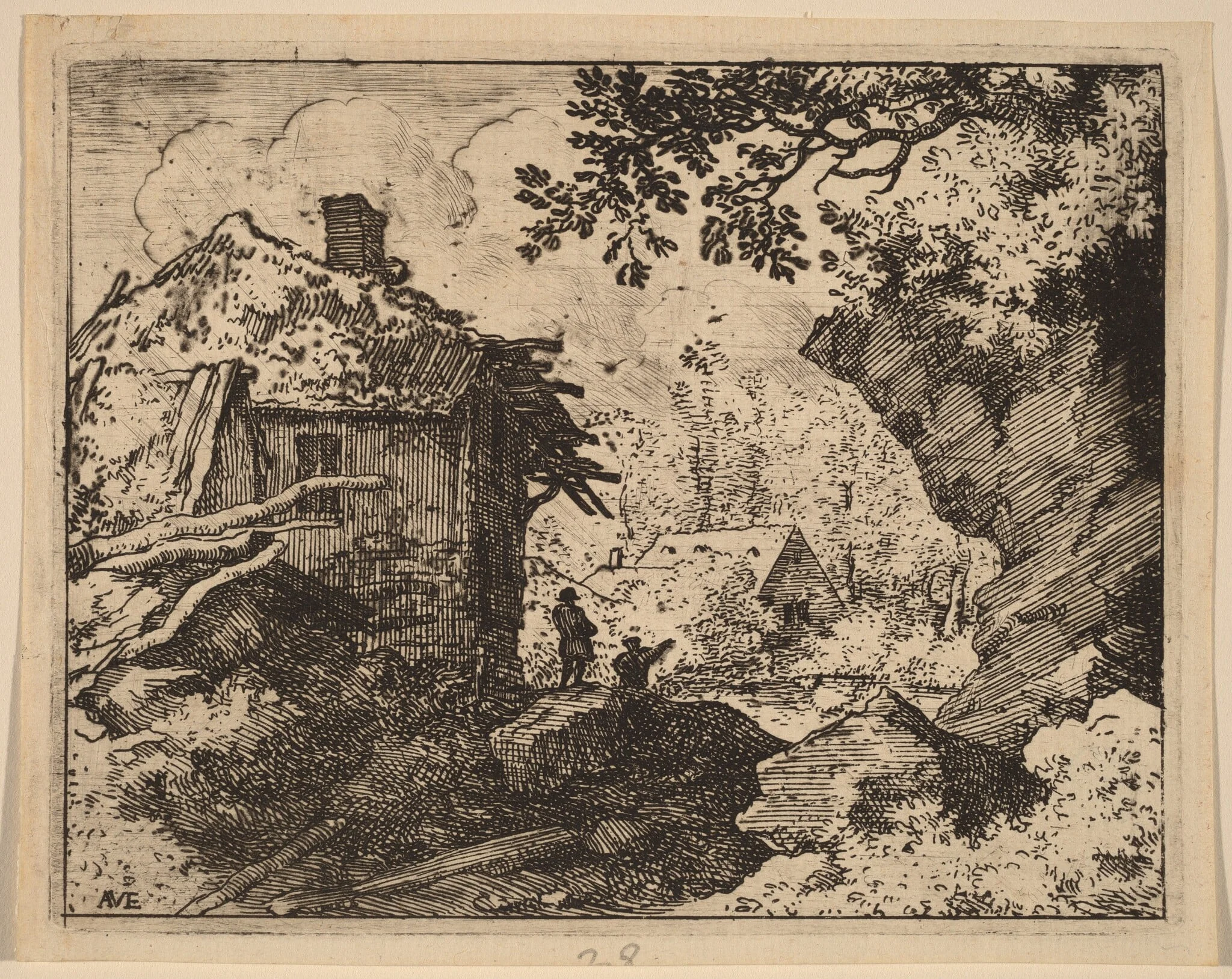 Straw Hut Seen from Behind, detail