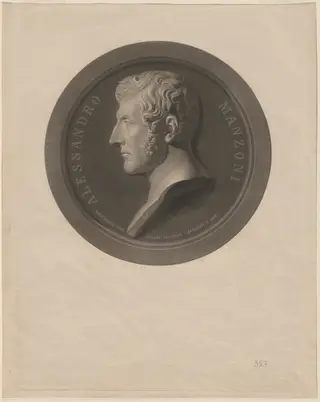 Alessandro Manzoni, by Giuseppe Cornienti, ink, 1858