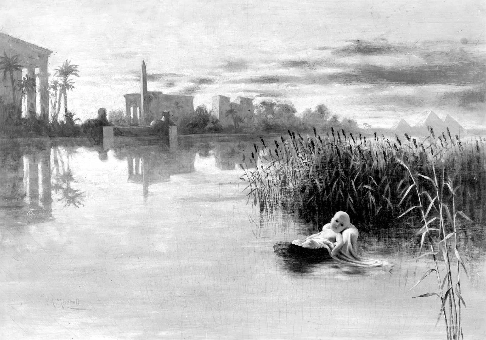 Moses in the Bulrushes, detail