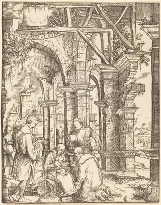 The Adoration of the Magi, by Wolf Huber, ink, 1519