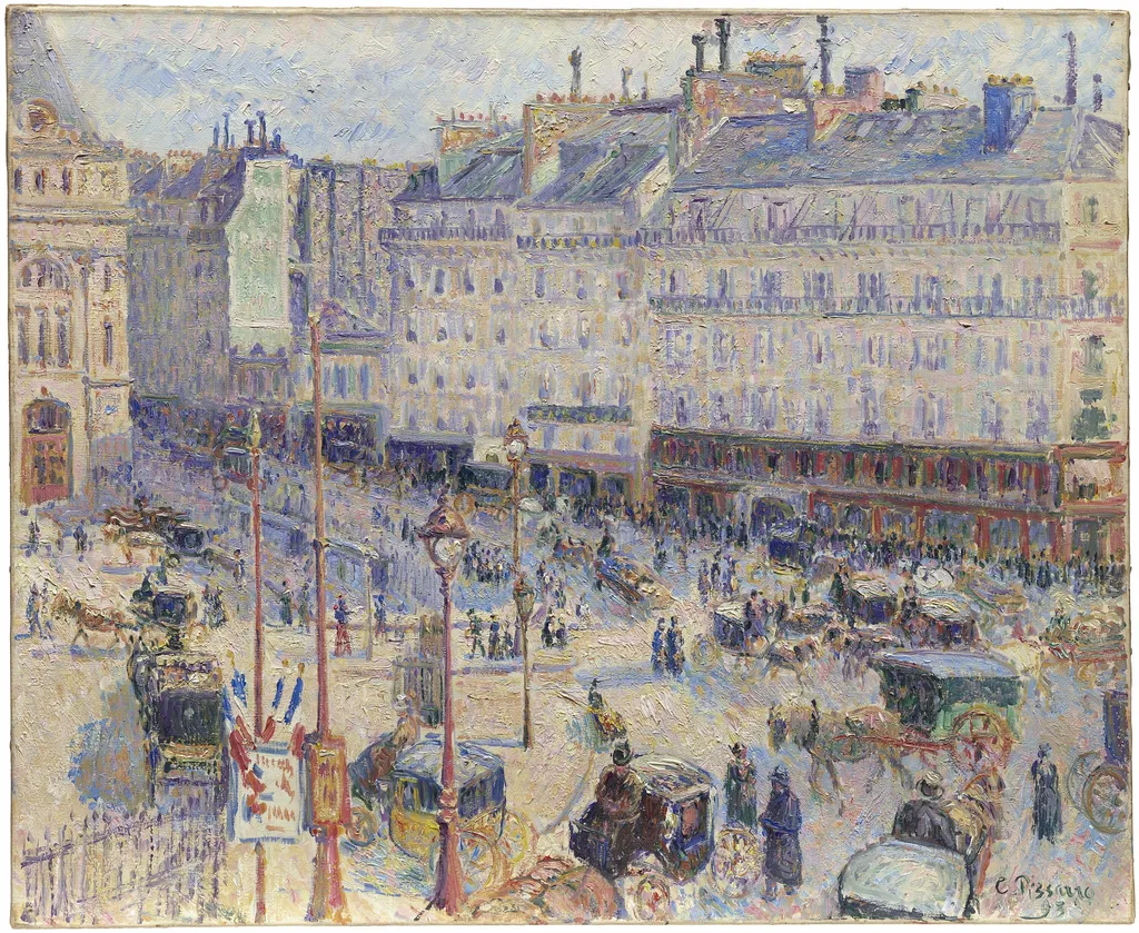 The Place du Havre, Paris, by Camille Pissarro, oil, 1897
