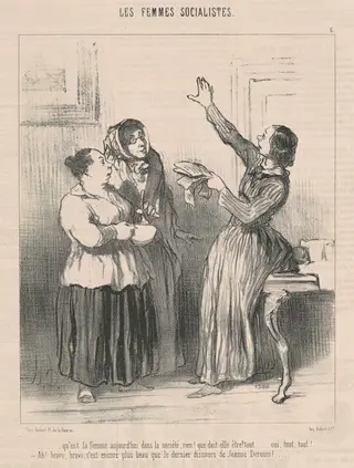 Qu'est la femme aujourd'hui dans la société ..., by Honoré Daumier, ink, 1849
