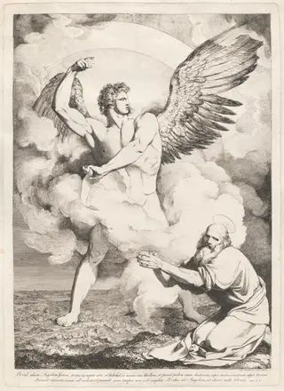 Et vidi alium angelum fortem... (The Angel of the Apocalypse Appearing to Saint John), by Luigi Sabatelli I, ink, 1810