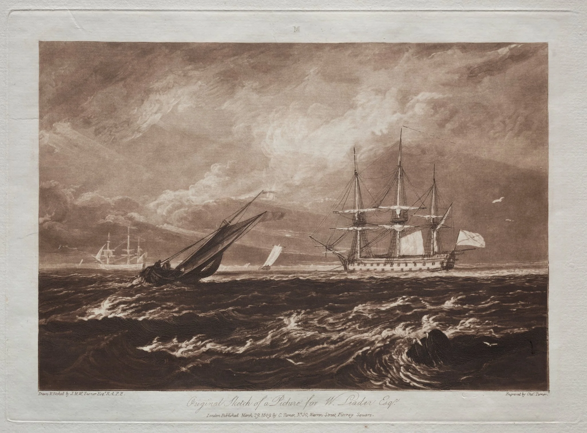 Liber Studiorum: The Leader Sea-piece, detail
